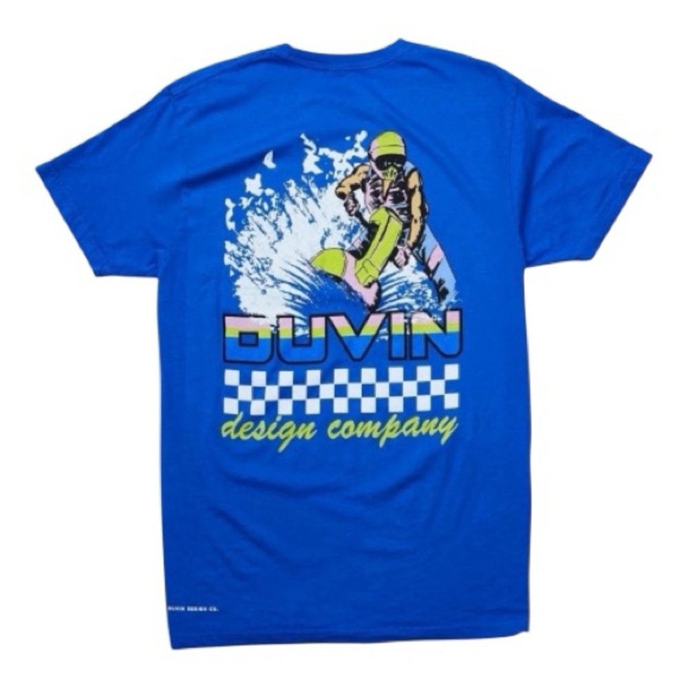 Duvin Ski Club Tee Cult Brand Playful Vintage Blue Small
